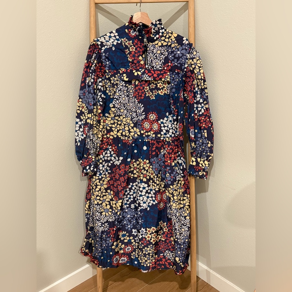 SEA Floral Patterned Dress with Ruffled Collar - Picture 3 of 5